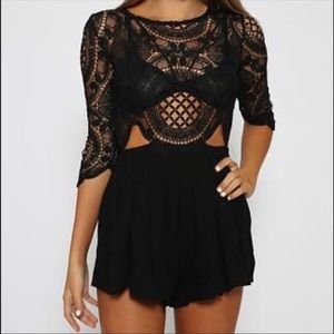 Black Lace Romper